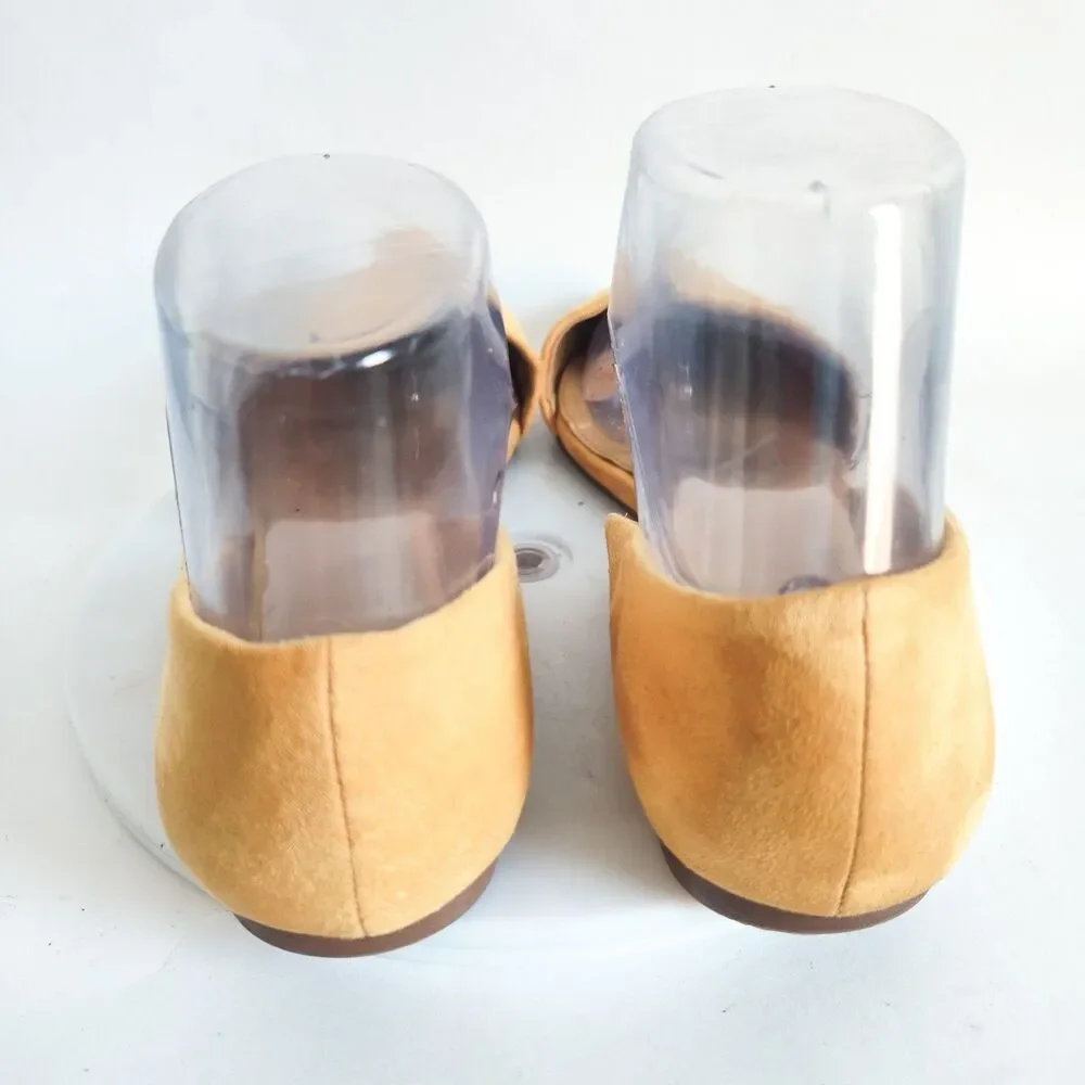 J. Crew‎ D'Orsay Shoes Flats Size 8 Zoe Pointed Toe Sueded Preppy Mustard Yellow